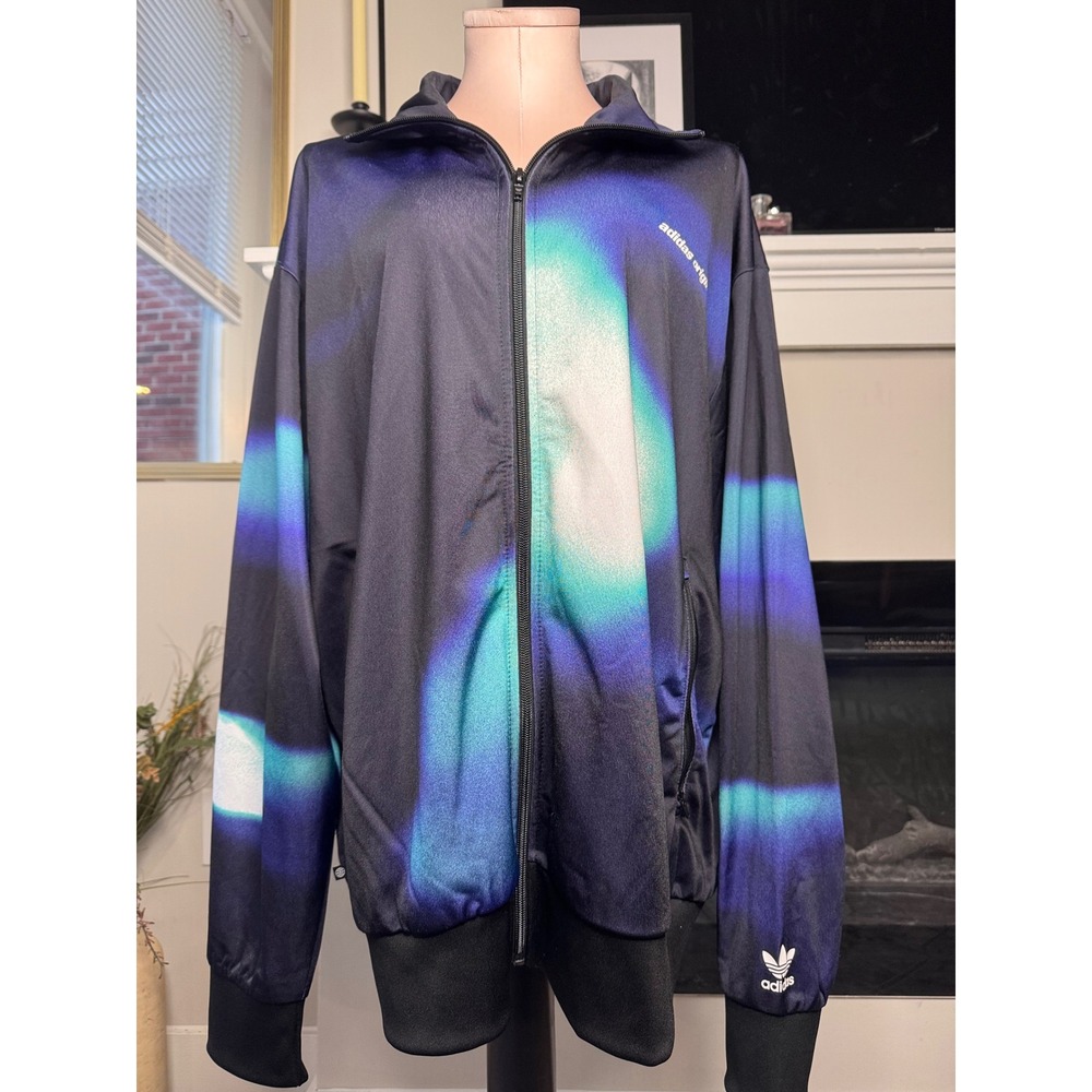 Adidas Originals Yung Z TT Track Top Jacket Mens XL Blue Green Aura Print  Zip